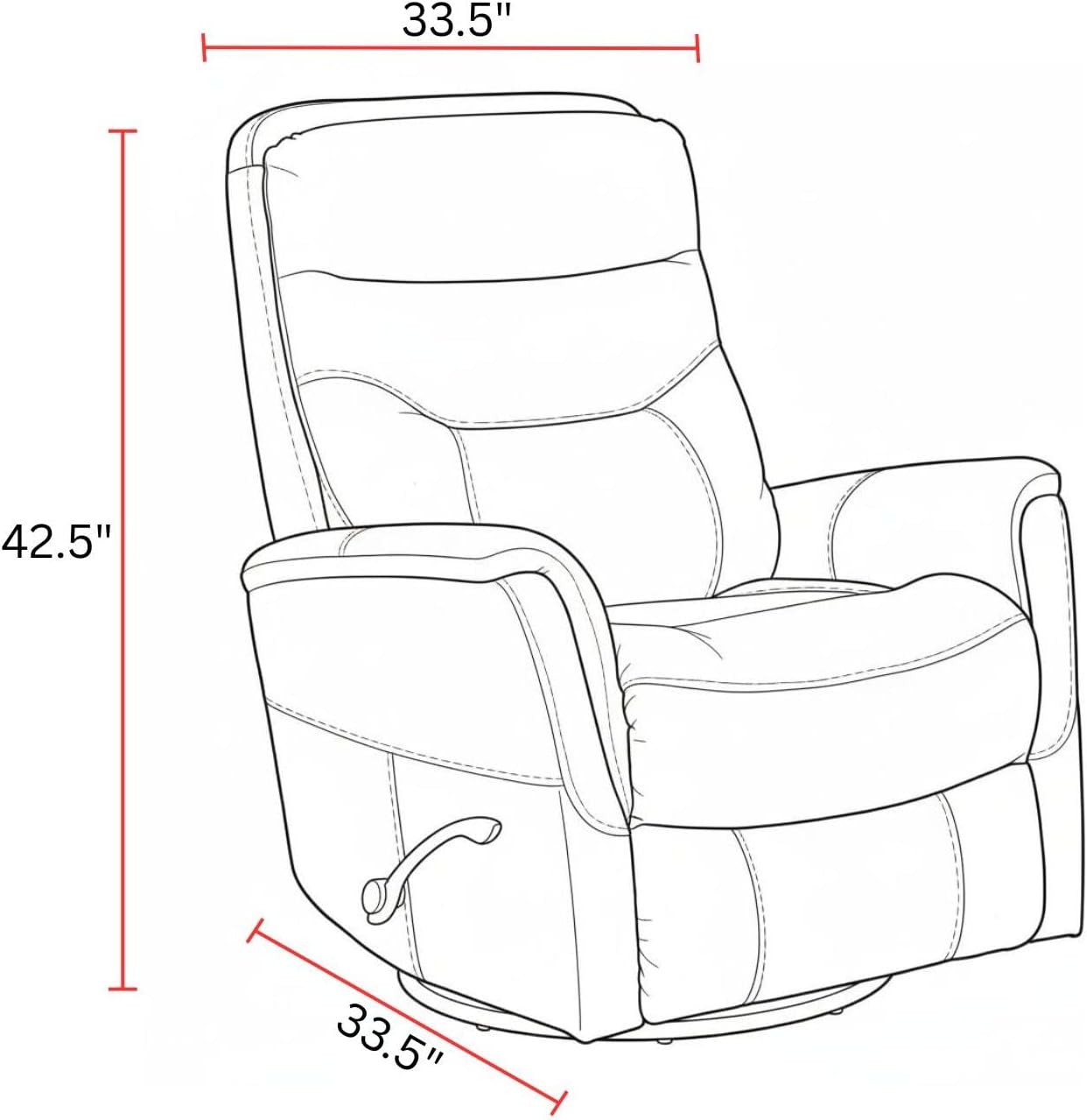 Parker Living Gemini - Flint Swivel Glider Recliner Chair with 90% Polyester, 10% PU Upholstery, Comfortable Nursery Recliner, Nursing Armchair with Smooth Reclining