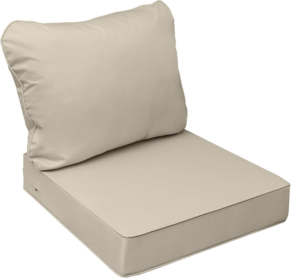 AAAAAcessories Outdoor Chair Cushions, 23.5 x 25.5 x 5 + 19 in, Set of 1
