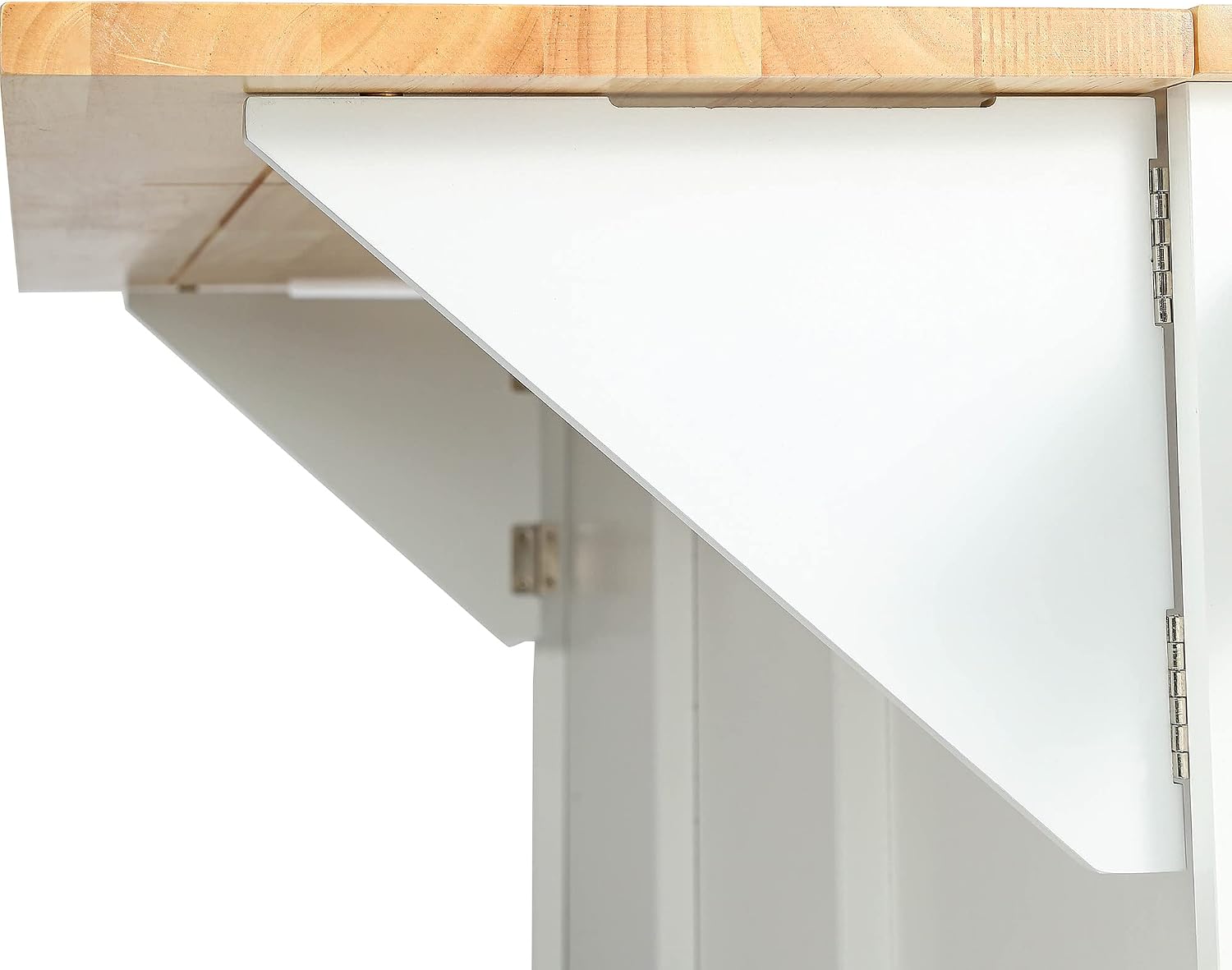 LUMISOL Rolling Kitchen Island with Drop Leaf and Storage, White | Kitchen Cart with 3 Drawers and 2 Cabinets, for Dinning Room