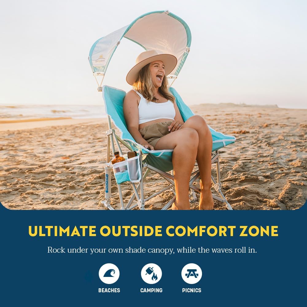 GCI Outdoor Waterside Pod Rocker Outdoor Rocking Chair with Sunshade Canopy