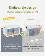 OlarHike 48QT Stackable Storage Bins with Lids - Folding Storage Boxes with Doors and Wheels, Collapsible Plastic Storage Organizer for Closets, Storage and Organization, 6 Pack Cubes