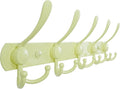 Dseap Coat Rack Wall Mounted - 5 Tri Hooks, Heavy Duty, Stainless Steel, Metal Coat Hook Rail for Coat Hat Towel Purse Robes Mudroom Bathroom Entryway, Yellow