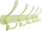 Dseap Coat Rack Wall Mounted - 5 Tri Hooks, Heavy Duty, Stainless Steel, Metal Coat Hook Rail for Coat Hat Towel Purse Robes Mudroom Bathroom Entryway, Yellow