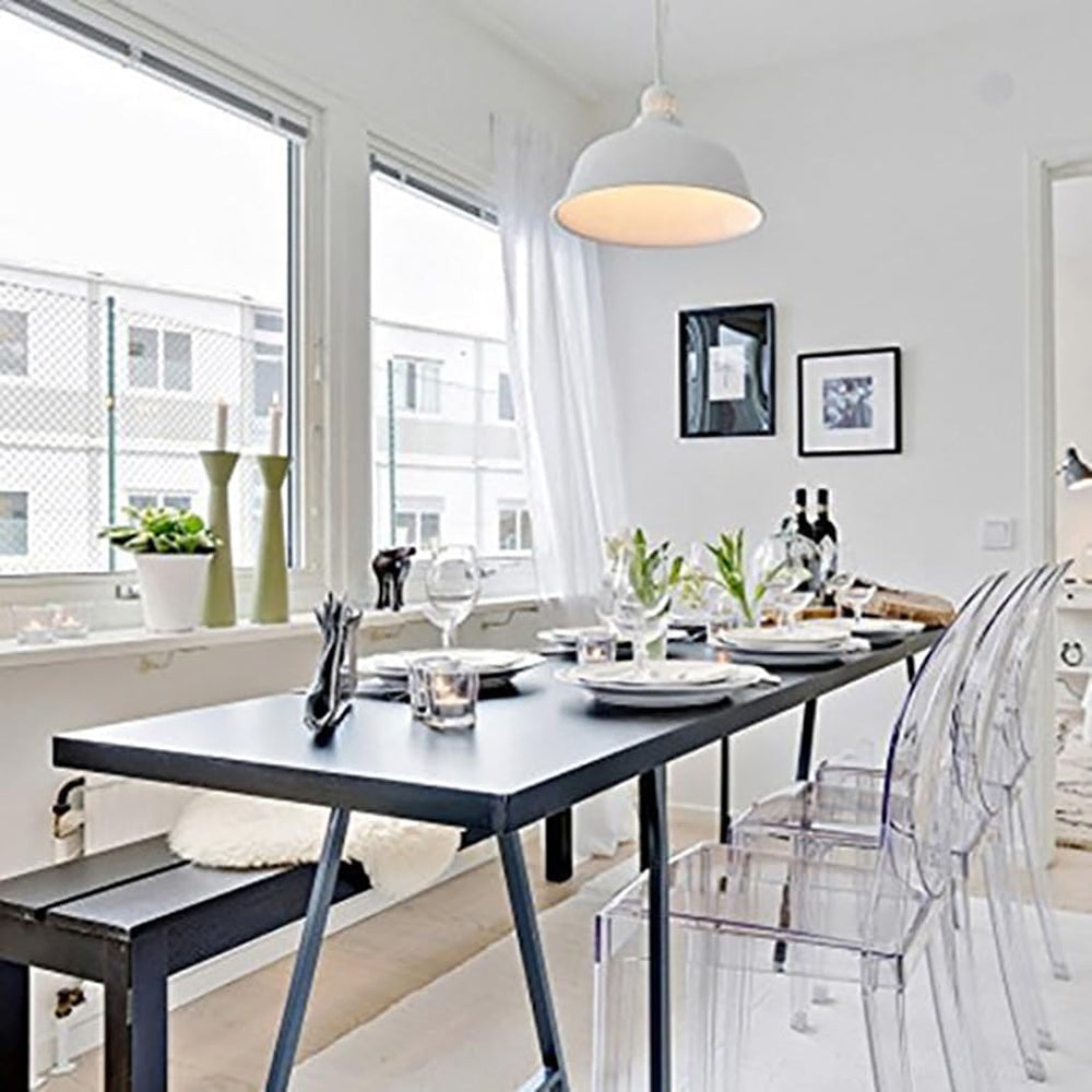 2xhome Ghost Dining Chair with Oval Back | Transparent Acrylic Accent Side Ch...
