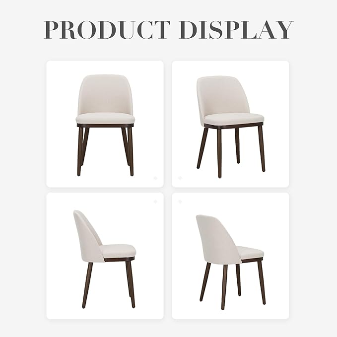 COLAMY Upholstered Dining Chairs Set of 6, Modern Kitchen Chairs with Back, F...