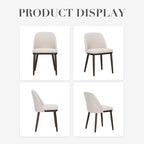 COLAMY Upholstered Dining Chairs Set of 6, Modern Kitchen Chairs with Back, Fabric Side Chair with Wood Legs for Dining Room Kitchen Restaurant, Beige