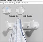 Coat Rack Wall Mount White, 3 Hooks Rack Metal Coat Hanger Wall for Hanging Hat Purse and Robes, Towel Hook for Bathrooms and Entryway (1 Pack)