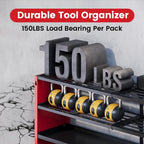 4 Layers Power Tool Organizer Wall Mount with Power Strip, Heavy Duty Metal Tool Shelf, 400lbs Capacity for Cordless Drills, Batteries & Garage Storage (8 Slots with 8 Outlets Power Strip)