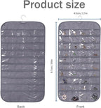3PCS Hanging Jewelry Organizer with 80 Pocket Double-Sided Jewelry Holder Storage Wall Door Closet Accessories Organizer for Earrings, Necklaces, Rings (White)