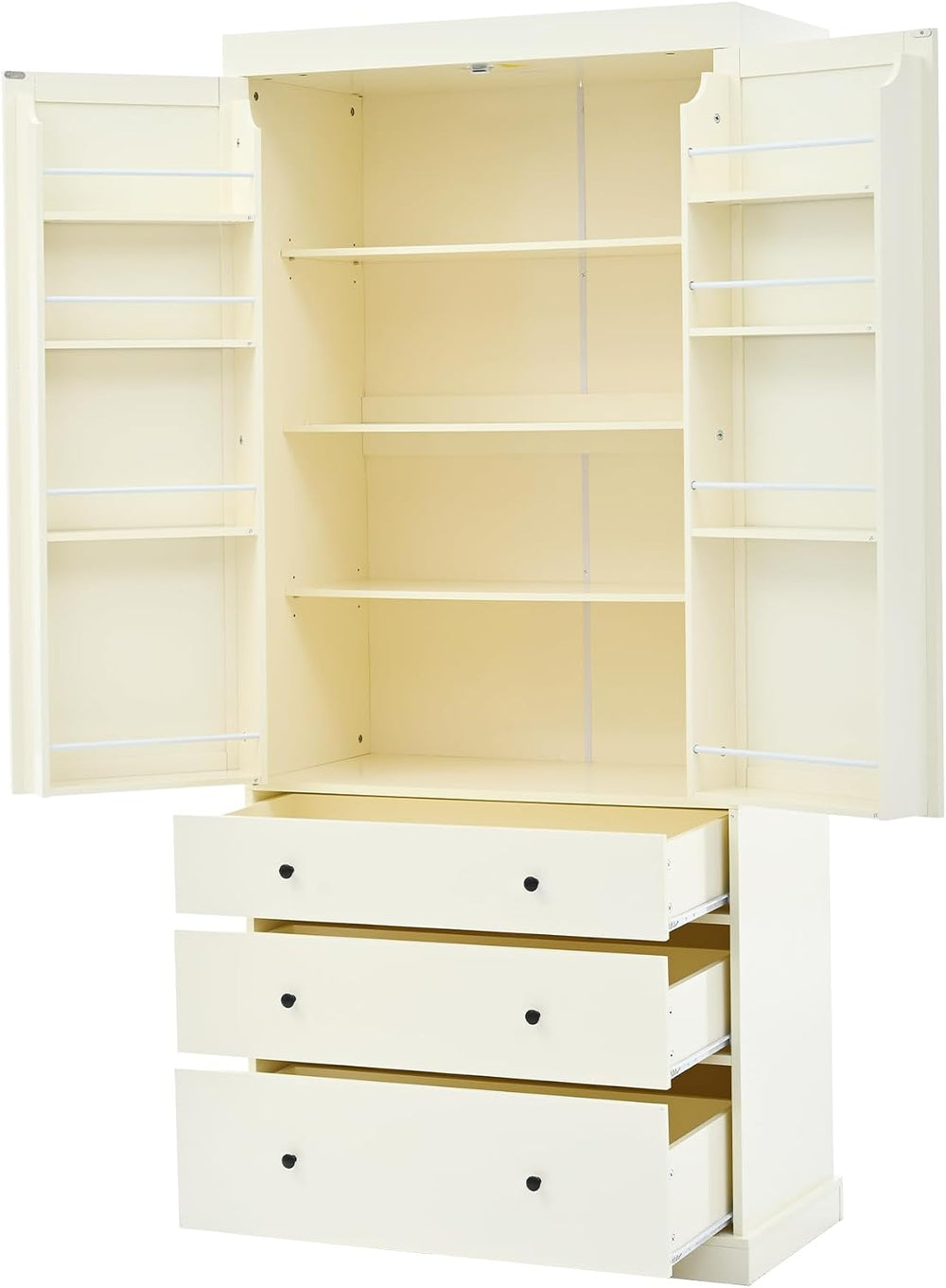 Farmhouse Kitchen Pantry,Extra Large Kitchen Pantry Cabinet, Freestanding Tal...