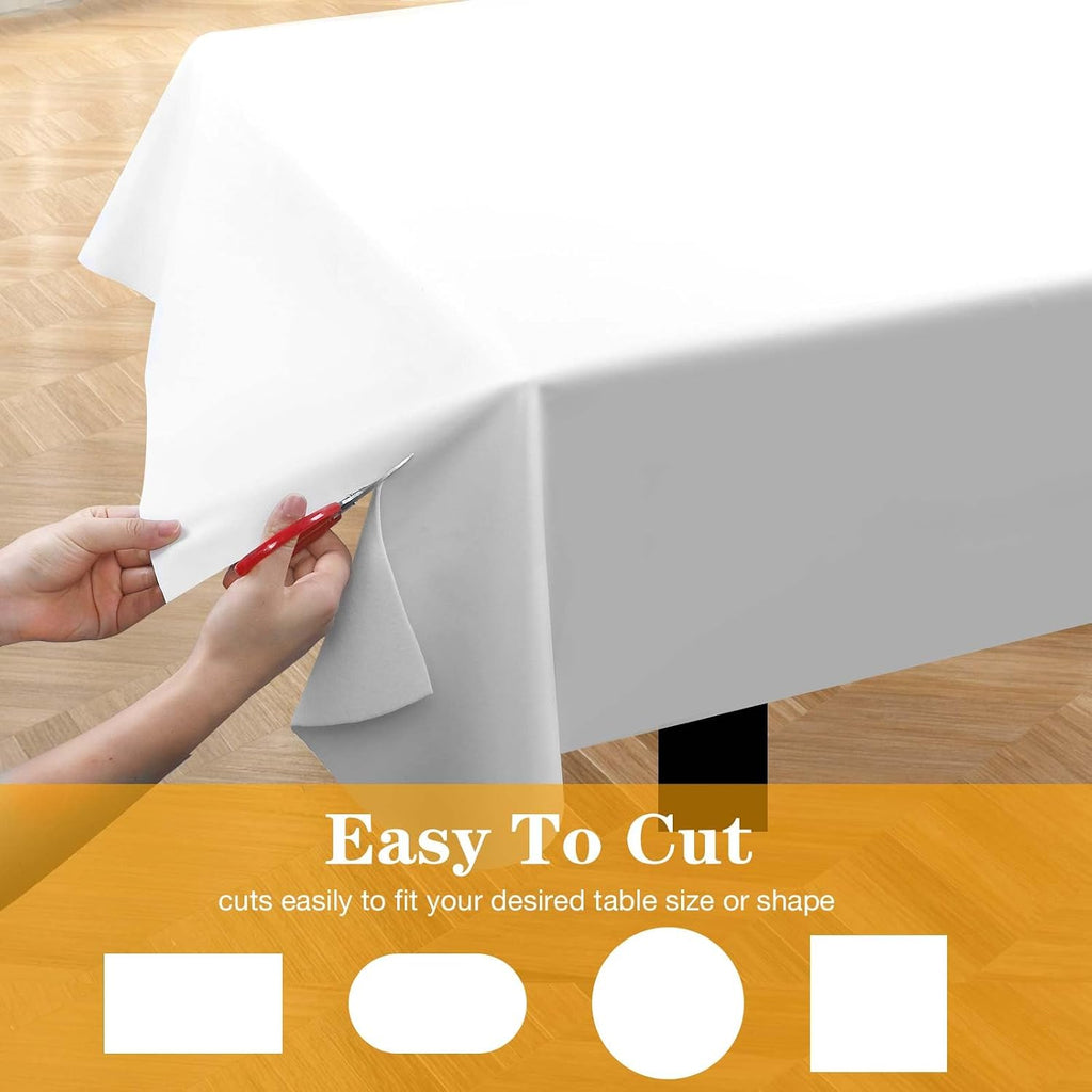 Table Pad Protector with Flannel Backing Cut to Fit Waterproof Heat Resistant Heavy-Duty Reusable Table Cloth 54" x 72" Rectangle Vinyl Table Padding Under Tablecloth
