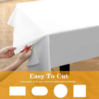 Table Pad Protector with Flannel Backing Cut to Fit Waterproof Heat Resistant Heavy-Duty Reusable Table Cloth 54" x 72" Rectangle Vinyl Table Padding Under Tablecloth