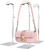 Purse Display Stand Adjustable Height Silver Purse Rack for Handbags Necklaces Scarves Hats & Headphones 14" - 24" Purse Hanger Shelf for Retail Display