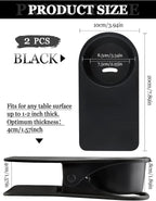 2PCS Drinking Cup Holder Clip, Kalolary Desk Bottle Cup Stand DIY Glass Clamp Storage Saucer Clip Water Coffee Mug Holder Saucer Clip Design for Home & Office, Black