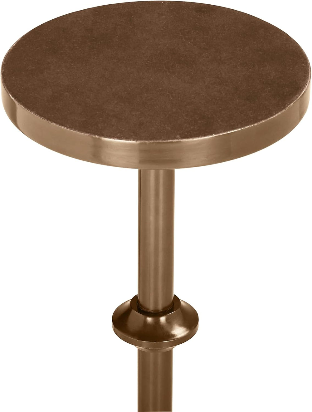 Marble Side Table Mid-Century Design – 29” Round Table with Antique Brass Ped...