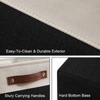 DECOMOMO Storage Baskets for Shelves - Fabric Storage Bins, Linen Closet Organizers and Storage (Black & White, XL - 3 Pack)