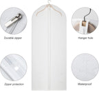 60 Inch Garment Bags 12 Pack Dress Bags for Gowns, Hanging Clothes | Dust-Proof, Suit Protector Cover, Strong Zipper, For Long Dresses Suit Coat, Closet Clothes Storage