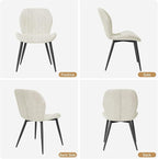 Dining Chairs Set of 6 Modern Velvet Dining Room Chairs Upholstered Dining Chairs with Thick Cushions Metal Legs Armless Back Chair for Kitchen and Living Room Cream