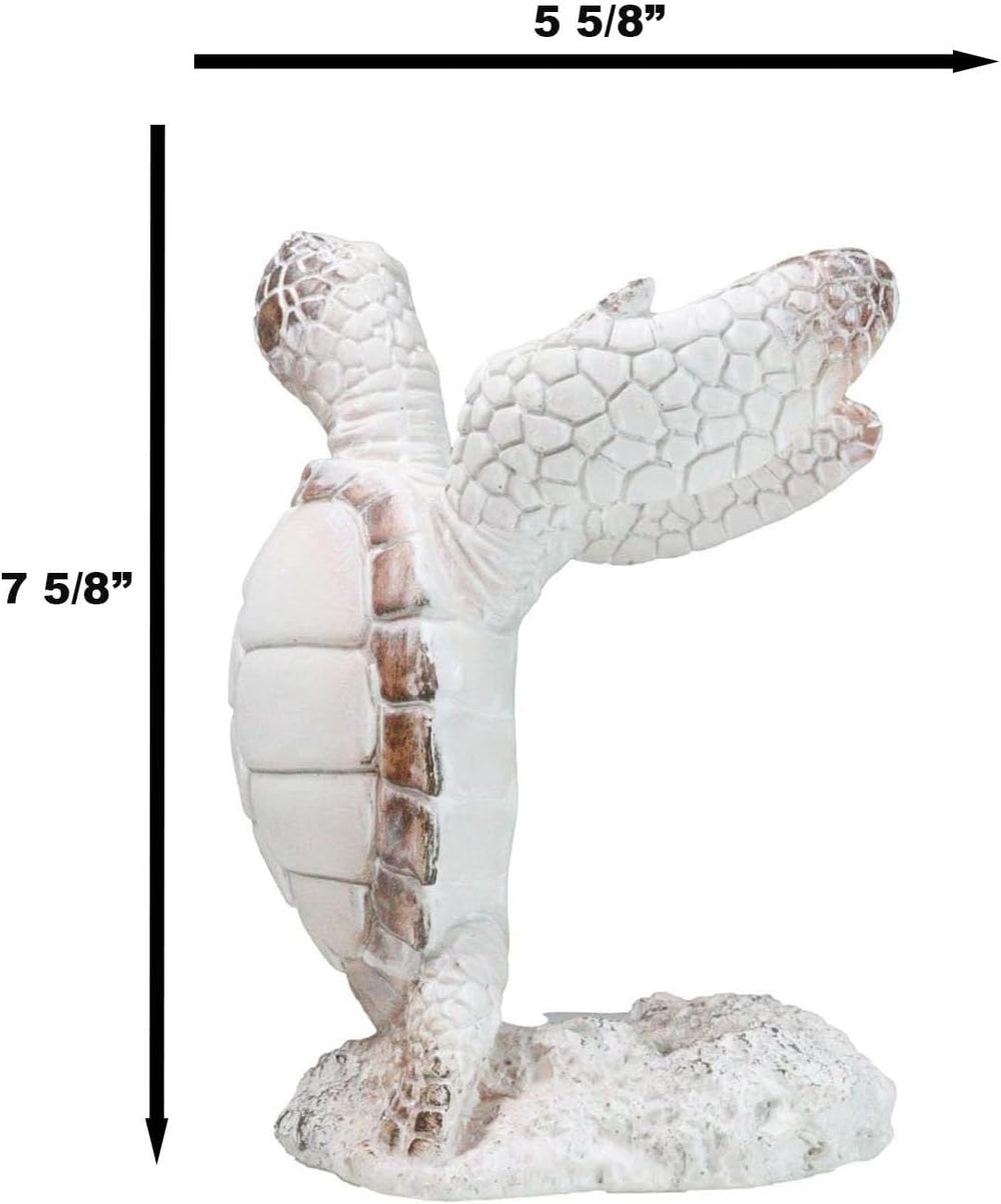 Ebros Gift Nautical Coastal Dancing Antique White Sea Turtle Wine Bottle Hold...