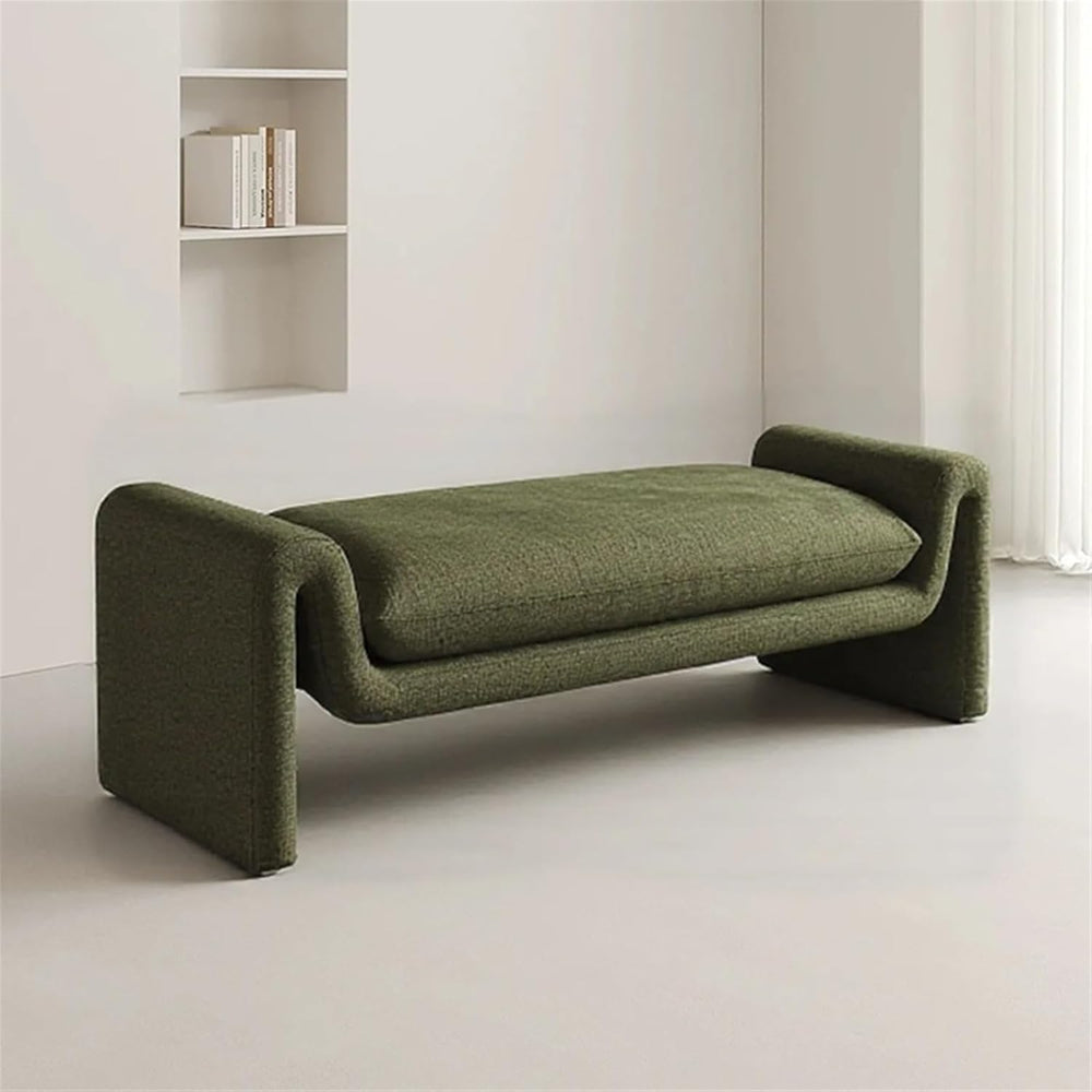 Modern Dark Green Bed End Stool Retro Style Walk-in Closet Clothes and Shoe C...