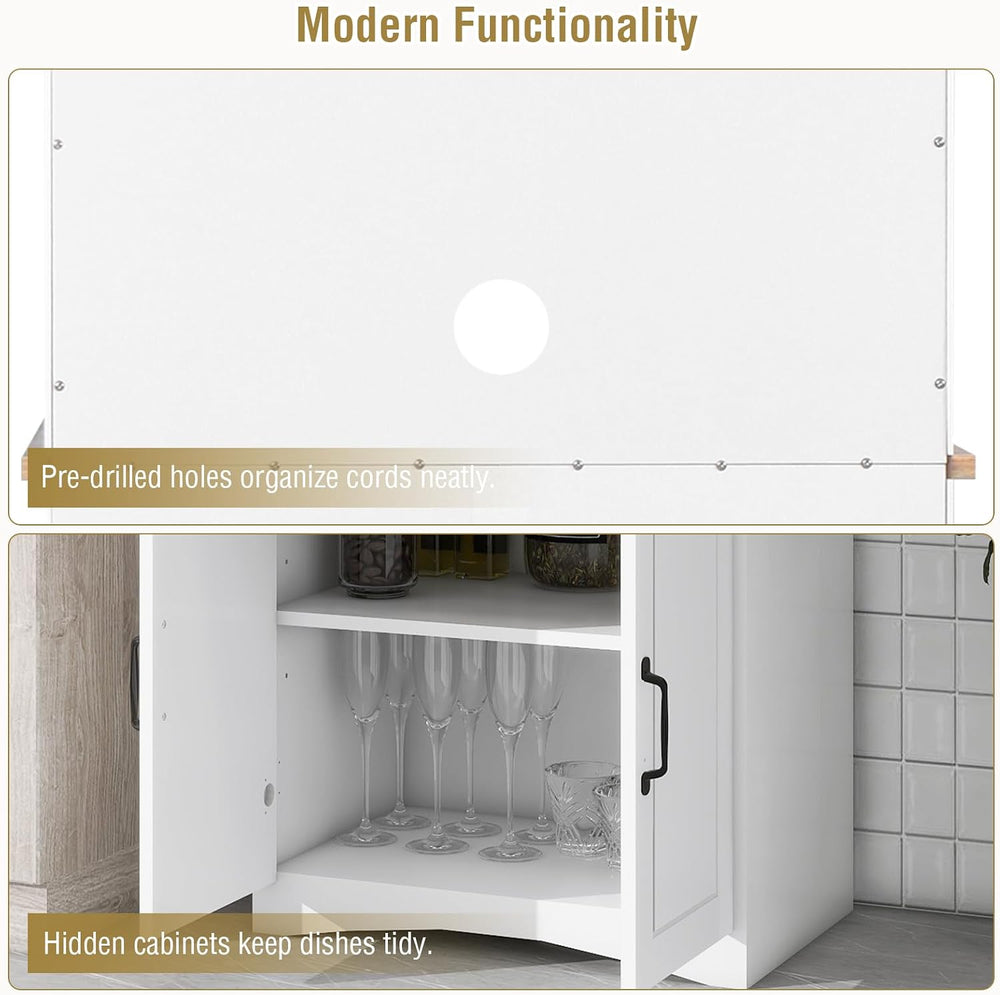 Microwave Stand with Storage, Kitchen Pantry Storage Cabinet with Drawer and ...