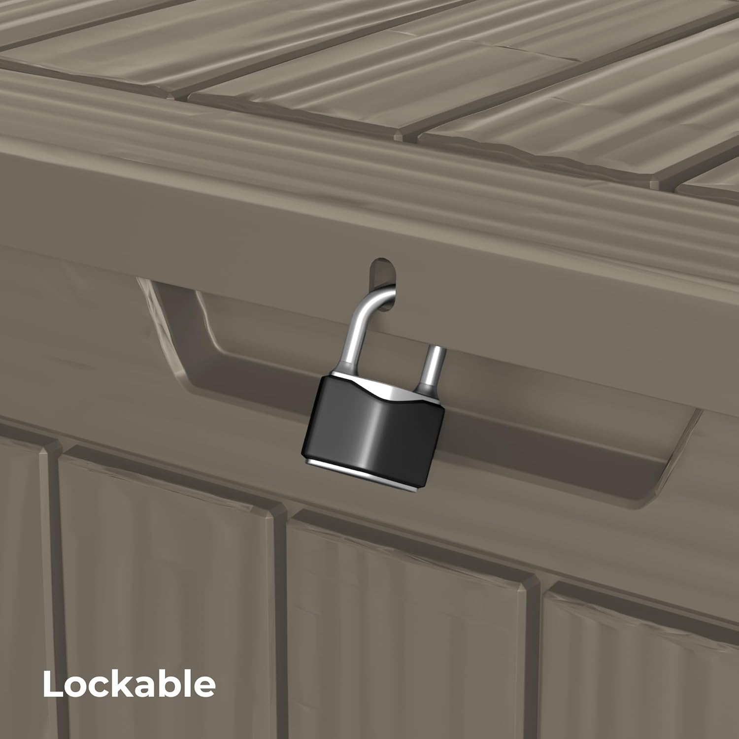 35 Gallon Outdoor Storage Box Waterproof Lockable Resin Deck Box Large, Patio Storage Bin for Pool Accessories Cushion Furniture, Garden Tools, UV-Resistant Outside Delivery Grey