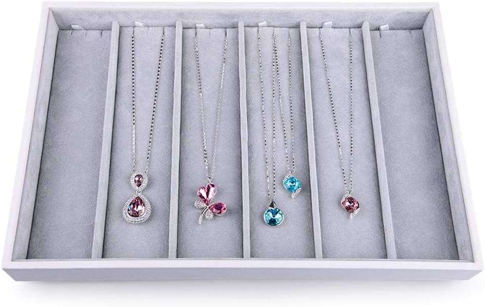 Oirlv Velvet Stackable Jewelry Tray Necklace Pendant Organizer Display Showcase Jewelry Storage trays