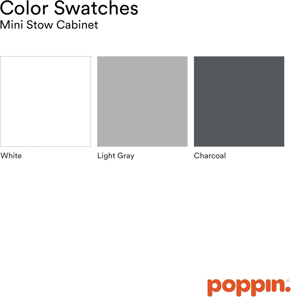 Poppin Mobile Mini Sittable Stow Rolling File Cabinet - White with Dark Gray ...