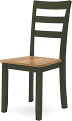 Signature Design by Ashley Gesthaven Modern Indoor Armless Dining Chair, Set of 2, Green & Light Brown