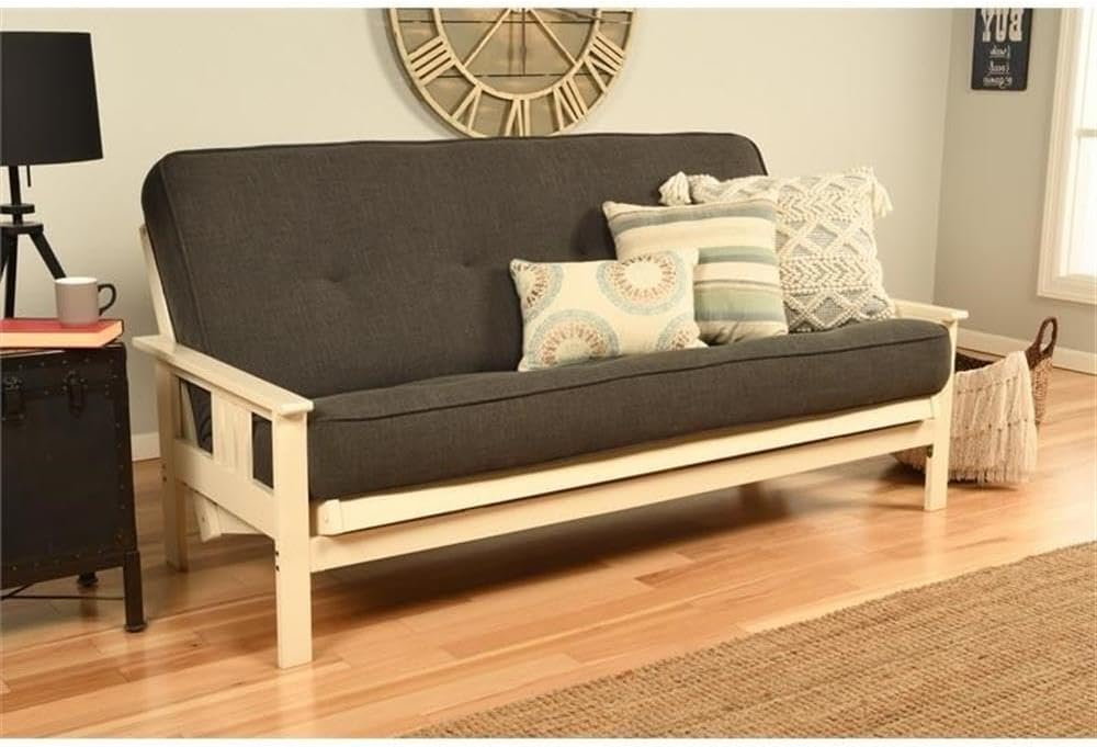 Kodiak Furniture 8" Full Size Spring Futon Mattress Replacement, Sleeper Sofa Bed Mattress, Linen Charcoal, Frame Not Included