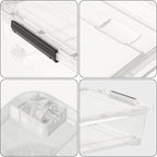 4 Pack 20-Quart Under Bed Storage Box with Wheels, Rolling Underbed Storage Containers Organizer with Latch Lids, Clear