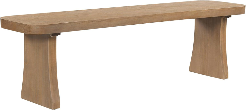 Merax 62.9" Solid Pine Dining Bench with Flared Legs – Rustic Wood Entry...