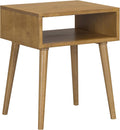 NTC Zoe Solid Wood Nightstand, Mid Century Modern Side Table Bedroom, Bedside Furniture, Night Stand, End Table, Easy Assembly - Teak Look