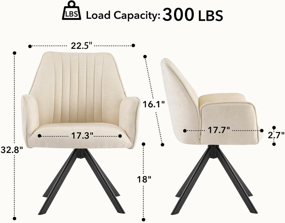 Furniliving Modern Swivel Dining Chairs, Upholstered Dining Chairs Set of 2, ...
