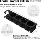 UNITEDPOWER Pneumatic Tool Holder/Aerosol Rack Combo, Wall Mounted Spray Can Bottle Holder, Air tool organizer, for Garage and Workspace, 5 Cans and 6 slots
