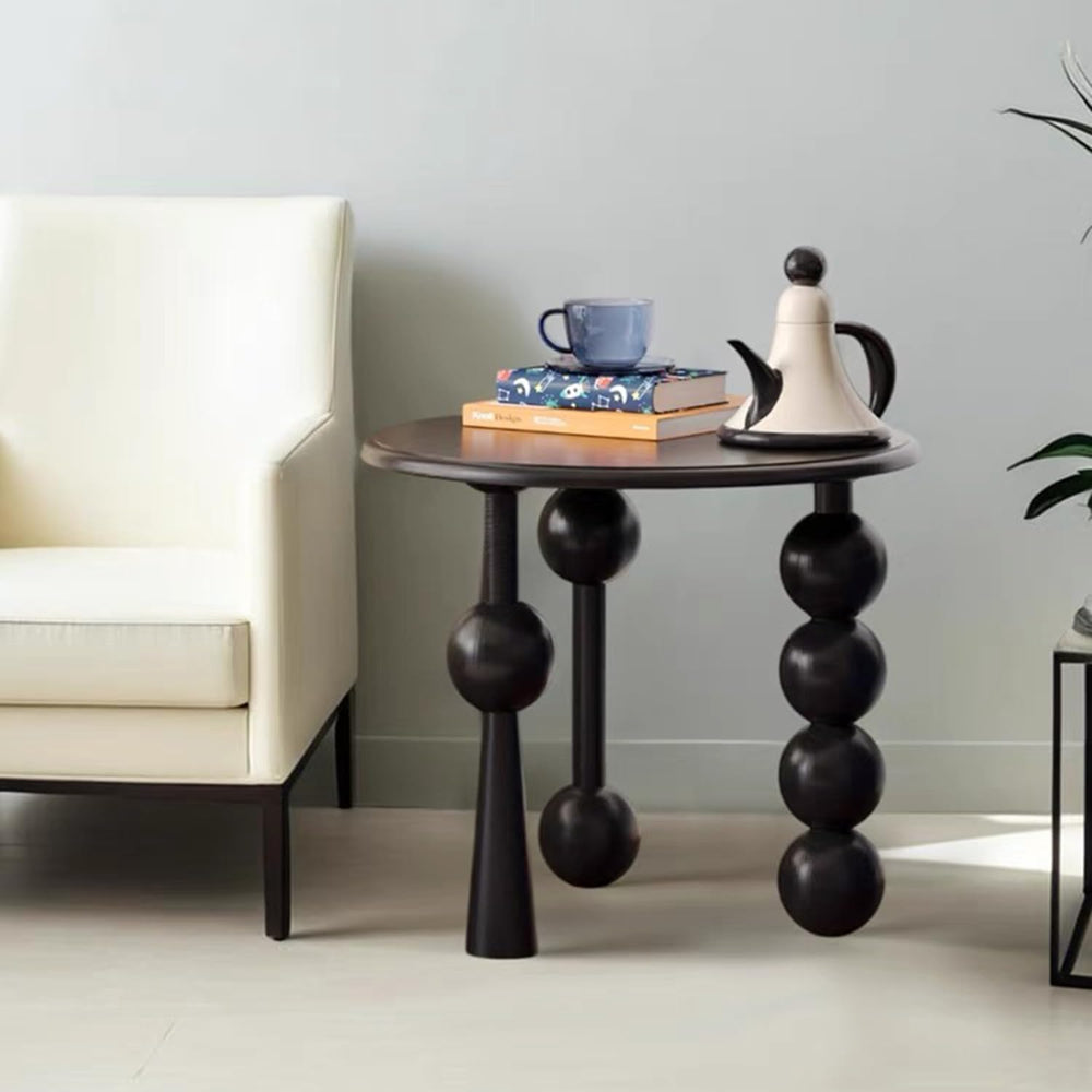 YUNMUAIR-Modern Side Tables Living Room,Black Round End Table for Home Decor,...