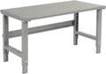 Global Industrial Adjustable Height Workbench C-Channel Leg, 48" W x 30" D, 1-3/4" Steel Top with Square Edge, 2000 Lbs. Capacity, Gray, Industrial Workbench