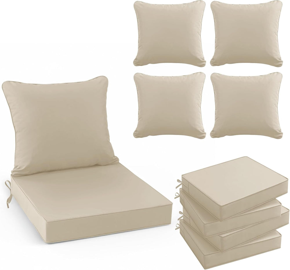 Summsun Patio Chair Cushions 22 x 22 Inch, Cream, Set of 4