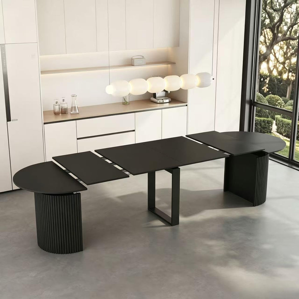 Extendable Dining Table for 1-10 People, Wood Foldable Kitchen Table for Smal...
