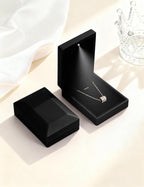 Hatori LED Pendant Necklace Box, Small Jewellry Storage Display Case, Jewelry Gift Boxes for Proposal Wedding Engagement Birthday Anniversary