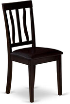 East West Furniture BOAN5-CAP-LC 5 Piece Dining Set Includes a Round Dinner Table and 4 Faux Leather Kitchen Dining Chairs, 42x42 Inch, Cappuccino