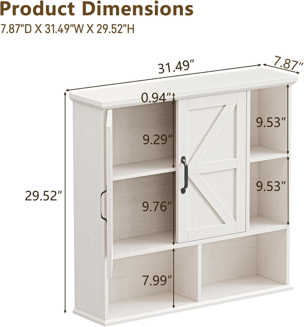 Vabches Bathroom Wall Cabinet, Farmhouse Medicine Cabinet with Double Barn Do...
