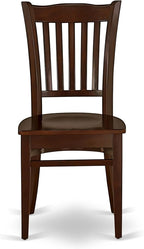 East West Furniture HBGR5-MAH-W 5 Piece Dining Table Set for 4 Includes a Round Kitchen Table with Pedestal and 4 Dinette Chairs, 42x42 Inch, Mahogany