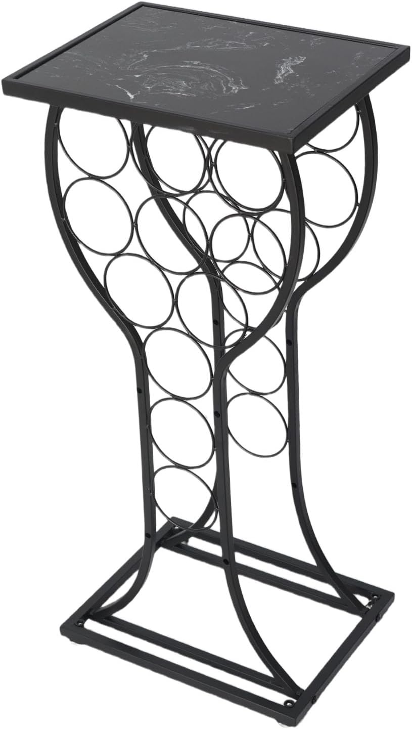 Mingzhe Metal Wine Holder with Elegant Marble Top for Wine Storage, Holds 11 ...