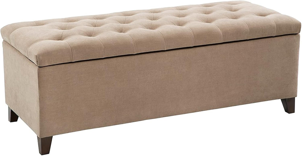 Madison Park 49" Upholstered Storage Bench, Button Tufted End of Bed Ben...