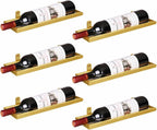 6-Shelf Metal Wall Mounted Wine Rack - Hanging Wine Bottle Holder Organizer for Kitchen, Bar, Home Storage - 6PCS Iron Wine Bottle Display Stand (6PCS-Gold)