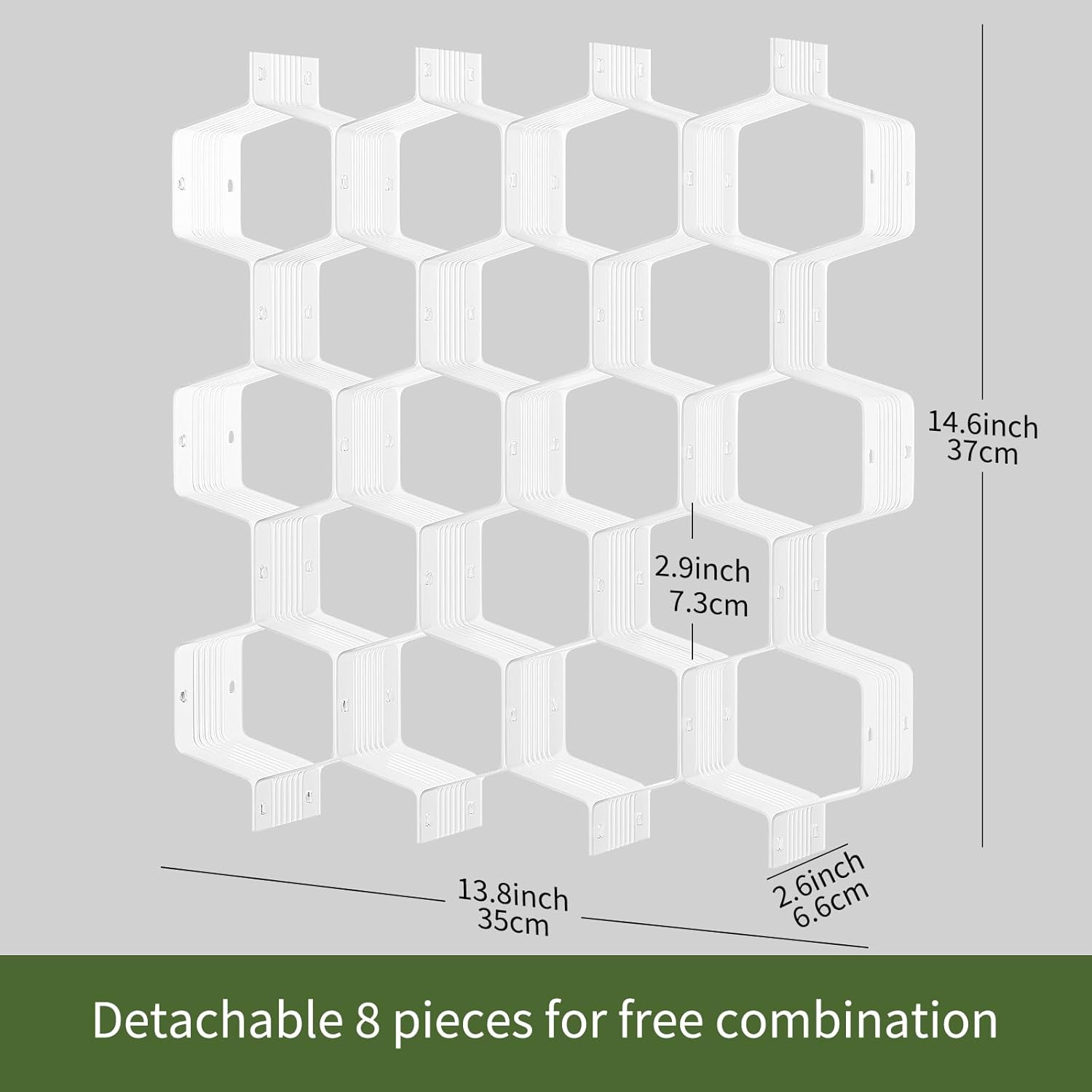 Honeycomb Separator Adjustable Drawer Organizer Divider for Underwear Belt-Scarf Socks Organizer (White(1pc))