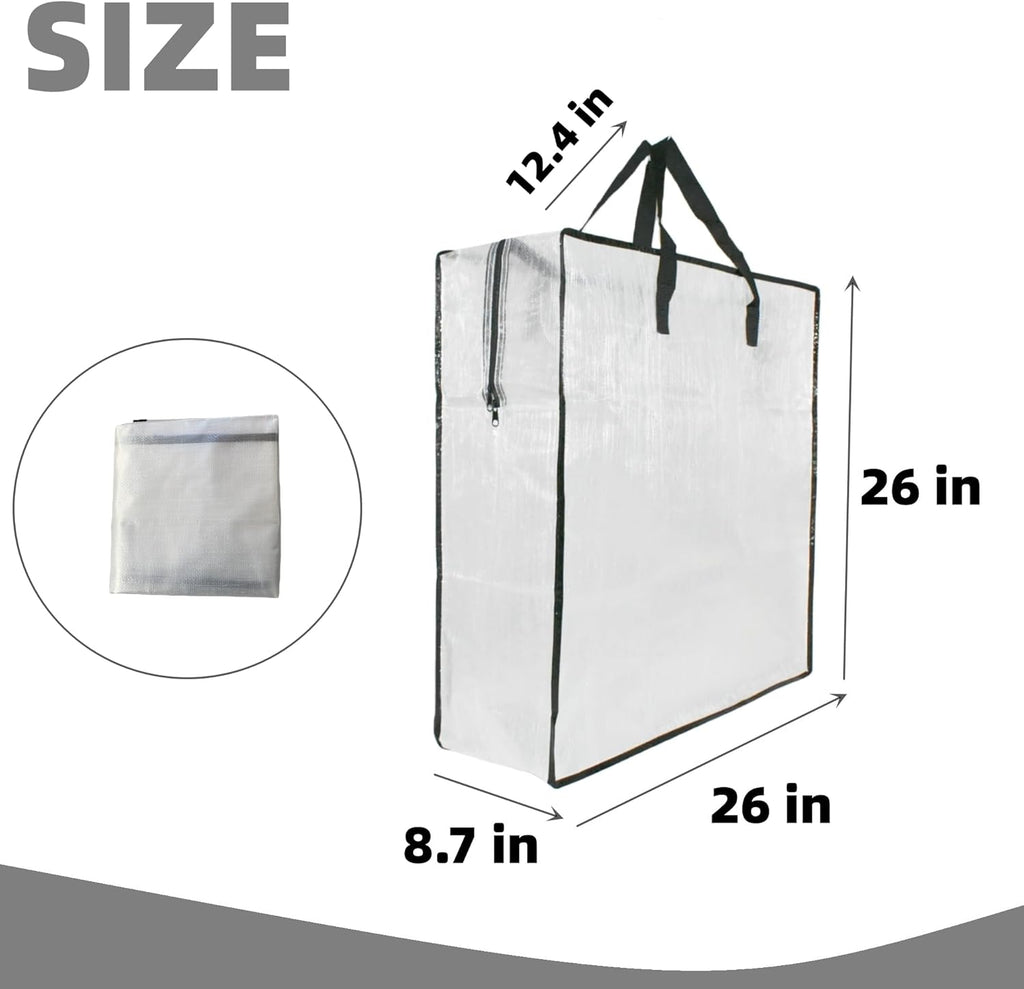 Clear Storage Bags with Zipper and Handles, Blanket Bags For Closet Storage, Moving and Packing Supplies for College, Underbed Storage Organizer for Clothes Pillow Bedding Christmas Wreath