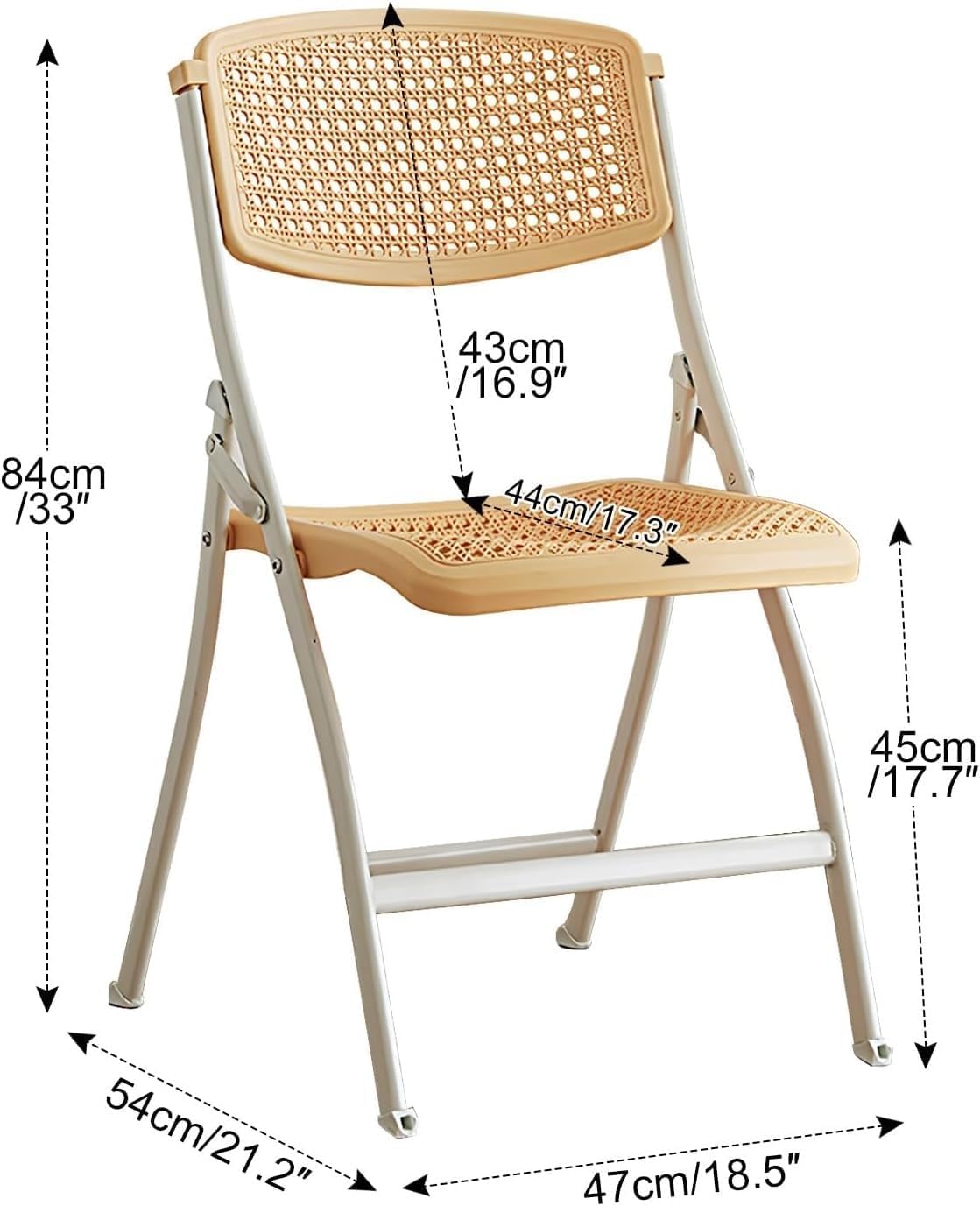 Plastic Folding Chair - 4 Pack 440LB Weight Capacity Comfortable Event Chair-Lightweight Folding(White)