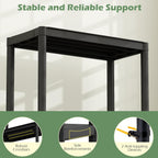 Giantex 3-Tier Heavy-Duty Plastic Storage Shelves, Freestanding Garage Shelving Unit, Multi-Use Organizer Rack for Pantry, Kitchen, Laundry, No-Tool Assembly, Black (1,24" x 12.5" x 37")